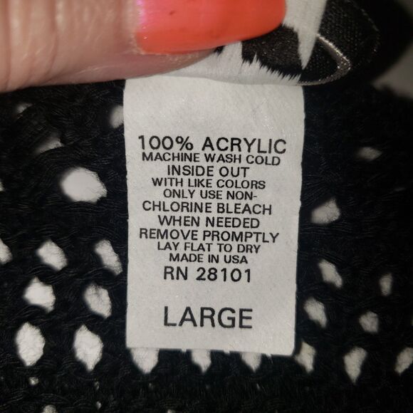 Vintage 90's Y2K RAVE Black Crochet Cropped Bolero Cardigan Top Juniors Large - Picture 4 of 6